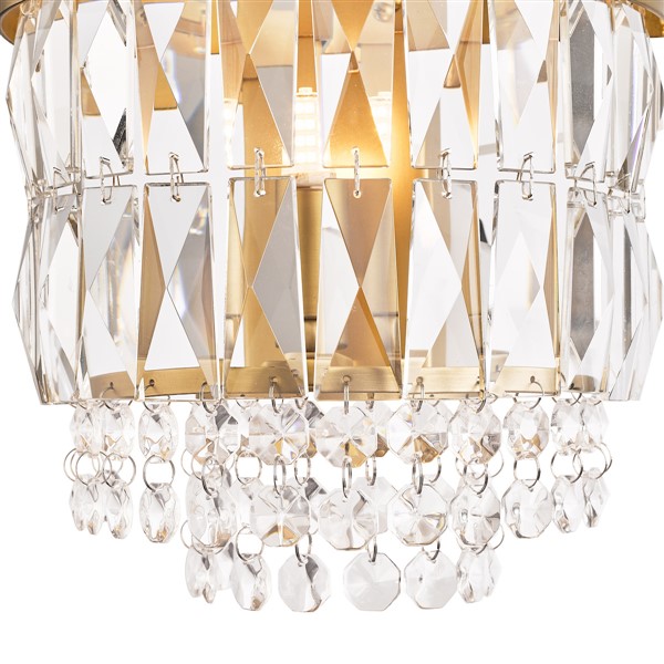 (image for) Laura Ashley Rhosill Wall Light Crystal and Matt Antique Brass